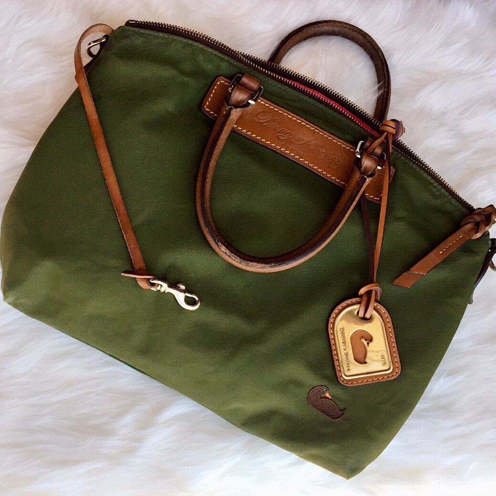 Dooney & Bourke Green and Brown Shoulder Bag
